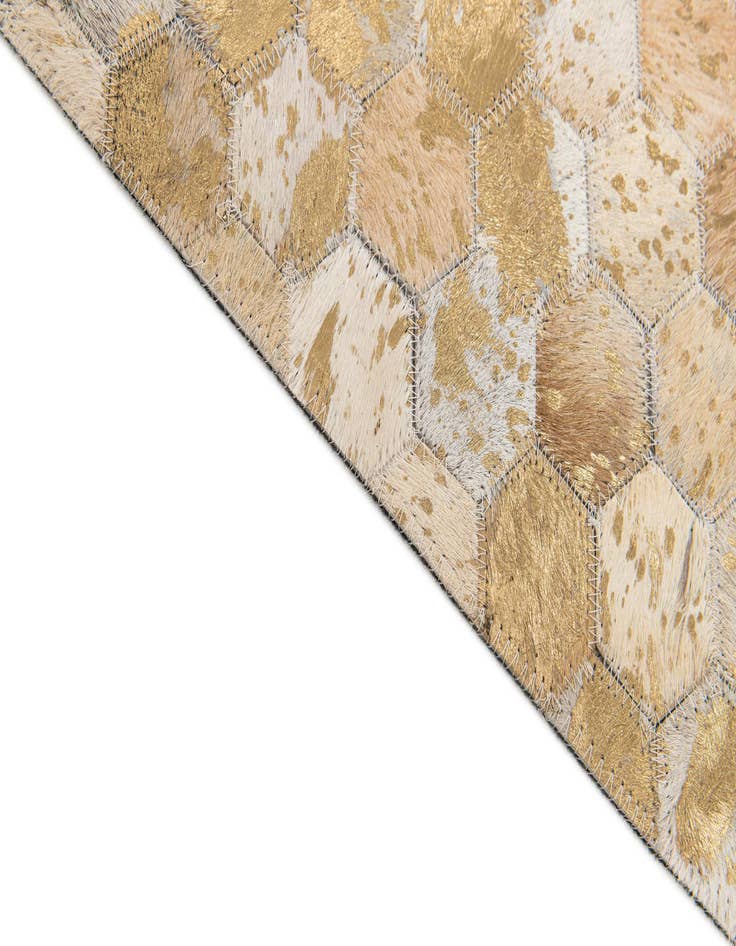 Detail image of  5' 3 x 7' 5 Cowhide Stocks Rug