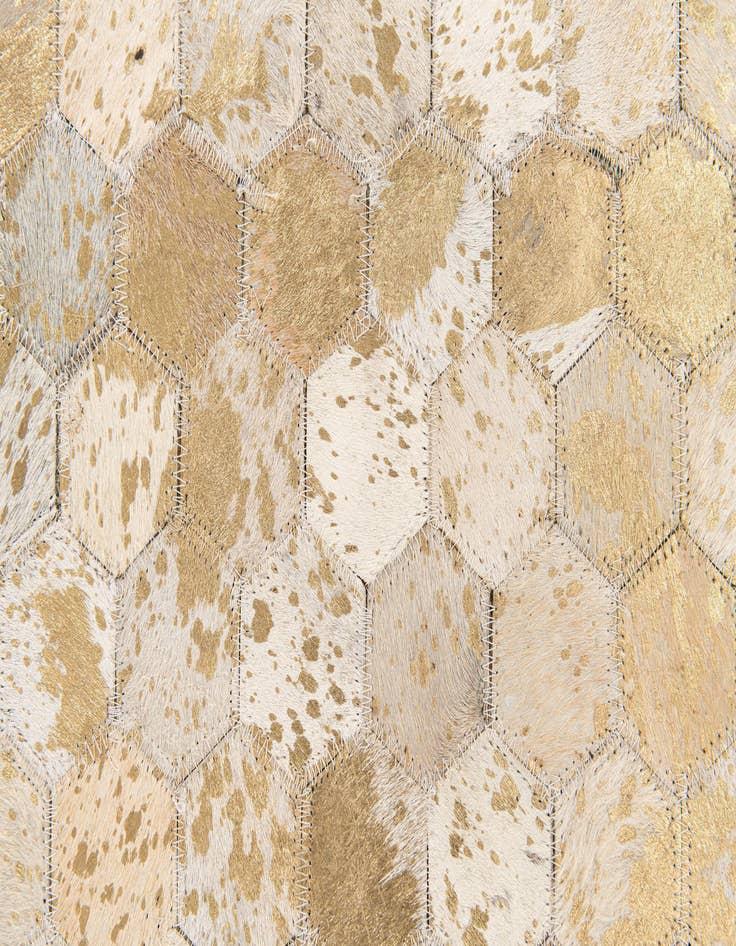 Detail image of  5' 3 x 7' 5 Cowhide Stocks Rug