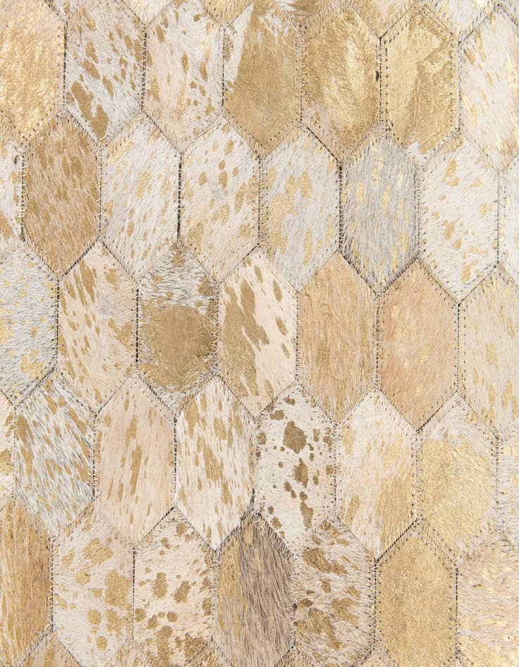 Detail image of  5' 3 x 7' 6 Cowhide Stocks Rug