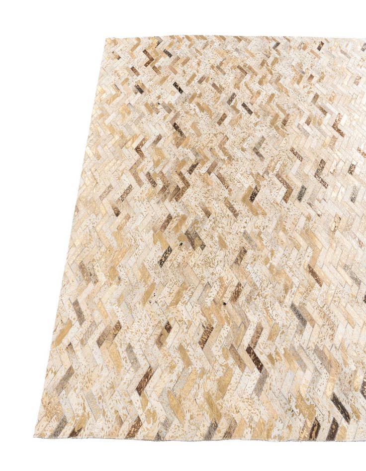 Detail image of  5' 3 x 7' 7 Cowhide Stocks Rug