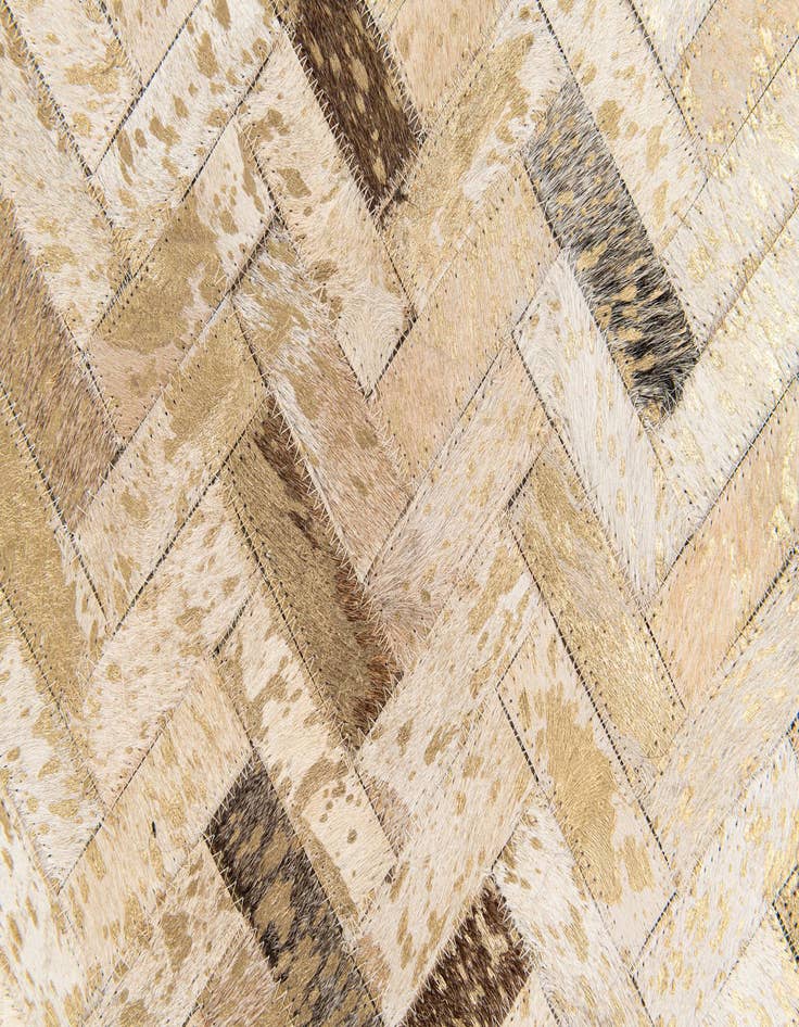 Detail image of  5' 3 x 7' 7 Cowhide Stocks Rug