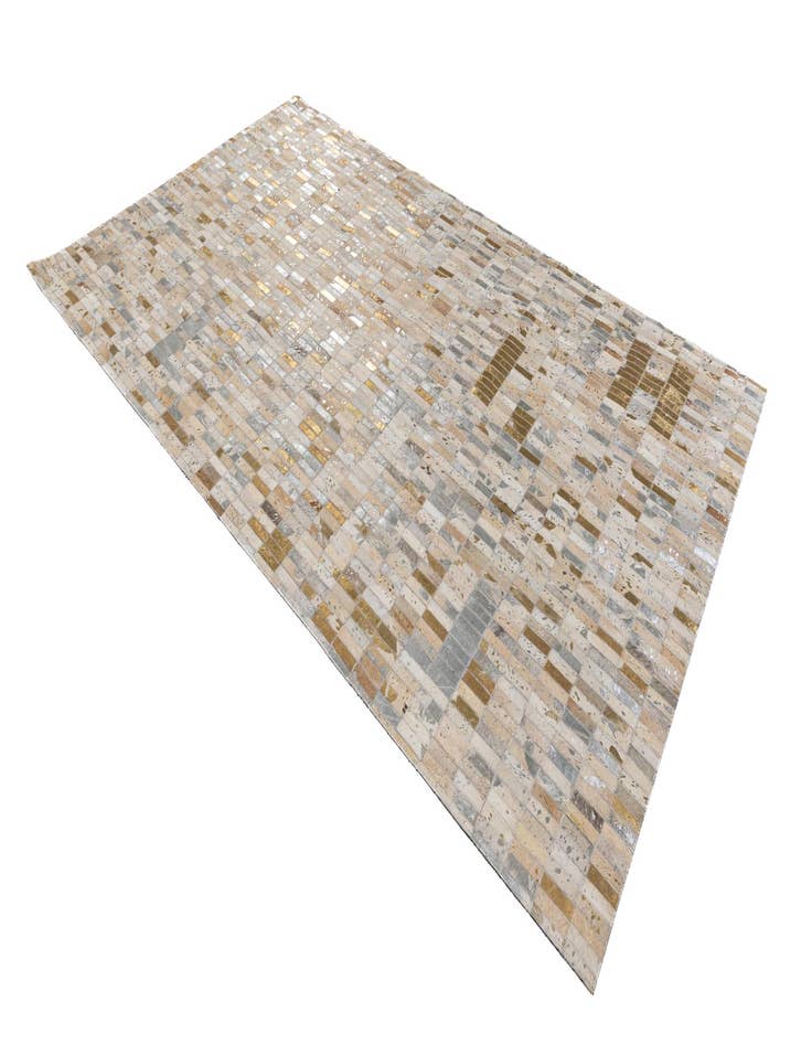 Detail image of  4' 10 x 8' 2 Cowhide Stocks Rug