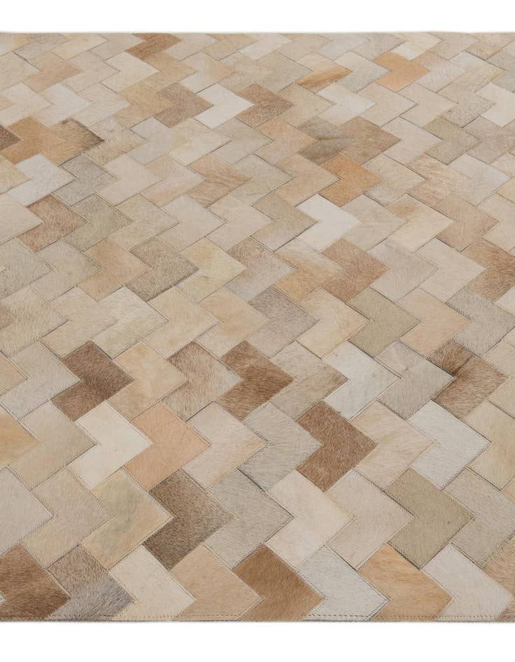 Detail image of  4' 1 x 5' 11 Cowhide Stocks Rug