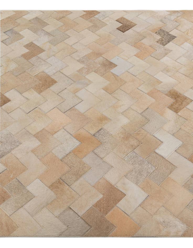 Detail image of  4' 1 x 5' 10 Cowhide Stocks Rug