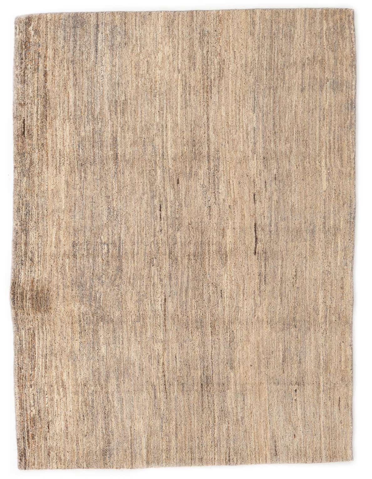 A 4x6 rectangular Darya wool rug with a modern stripe pattern in varying shades of brown, tan, and cream.