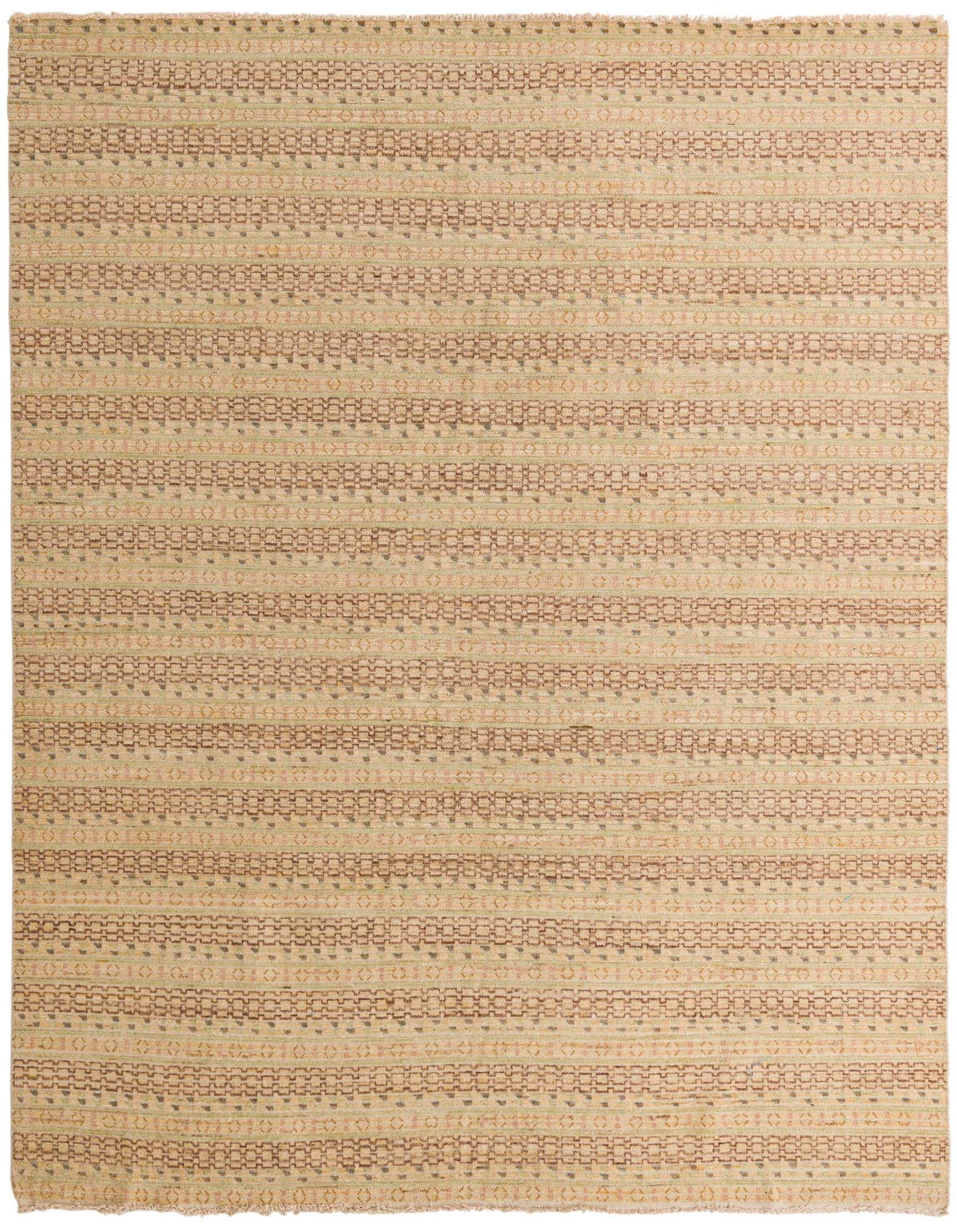 A rectangular 8x10 Darya rug with a modern abstract pattern in shades of brown, tan, and cream.