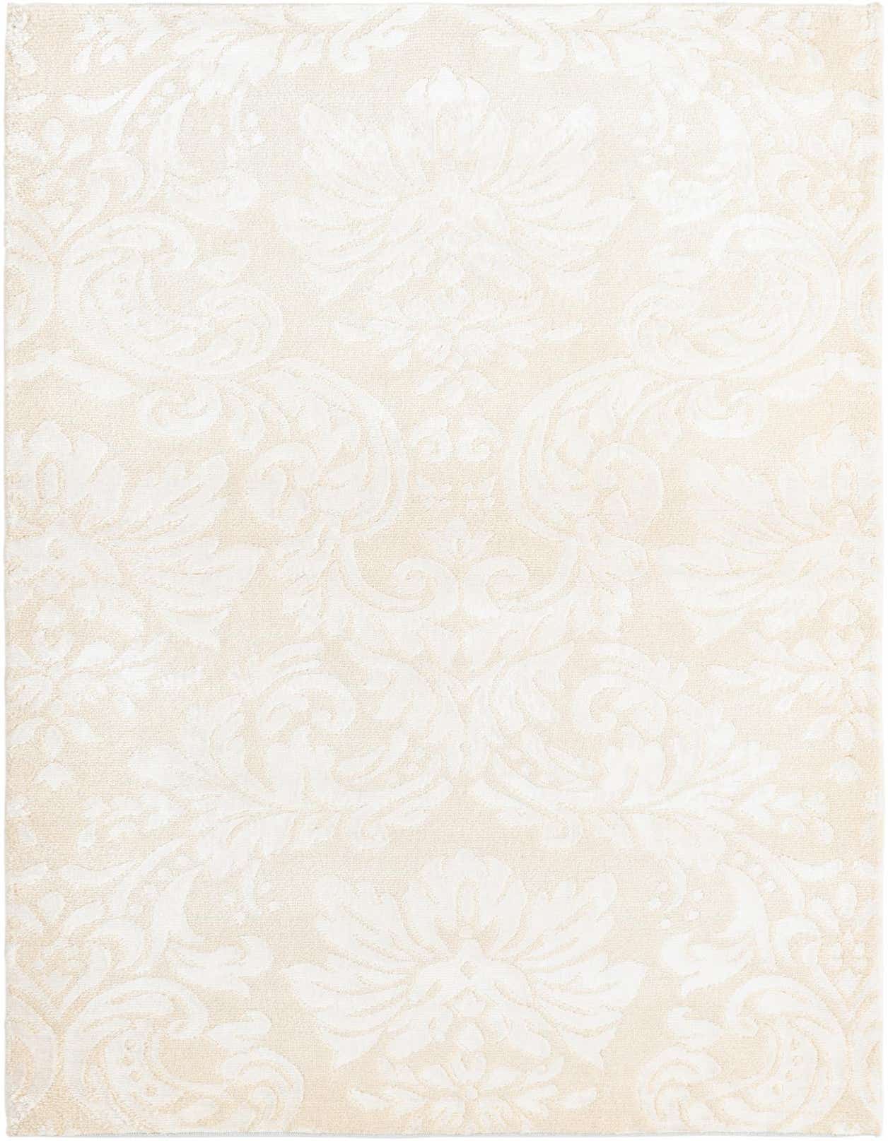A 3x5 rectangular Darya wool rug featuring a subtle cream and tan modern oriental pattern with a high pile.