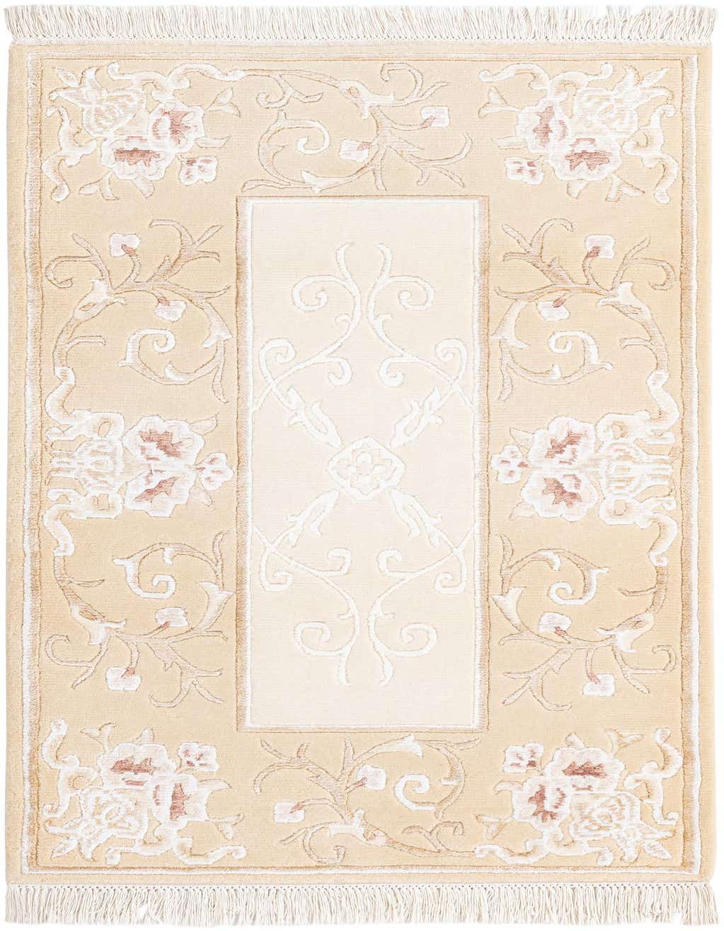 A 3x5 rectangular Darya rug with a high pile, featuring a modern oriental pattern in shades of brown, tan, and ivory.