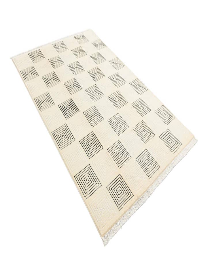 Detail image of  5' 7 x 8'  Hand Knotted Darya Wool Rug