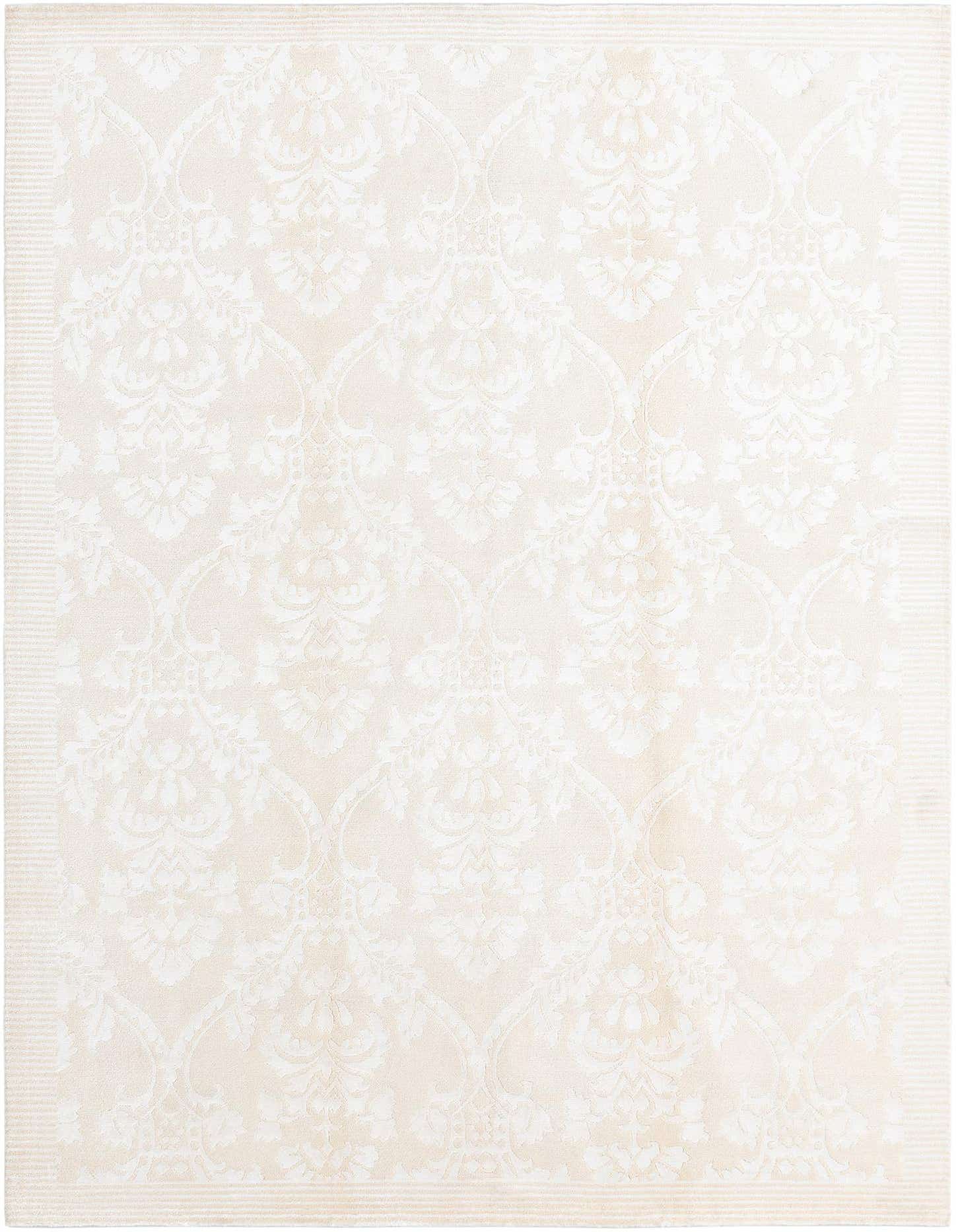 A 5x8 rectangular Darya rug in shades of brown and ivory, featuring a subtle modern Persian pattern.