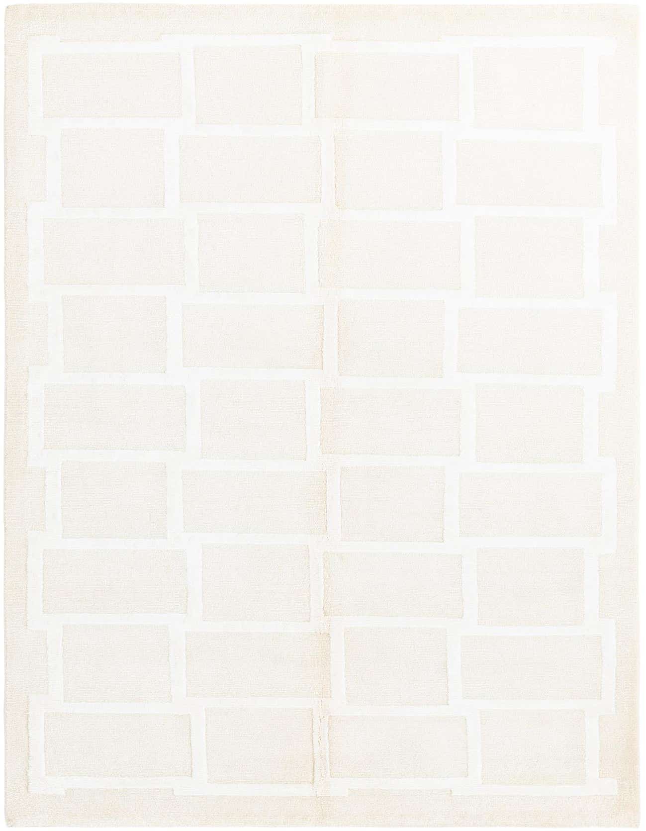 A 3x5 rectangular Darya rug with a modern Persian pattern in varying shades of cream and tan, featuring a high pile.