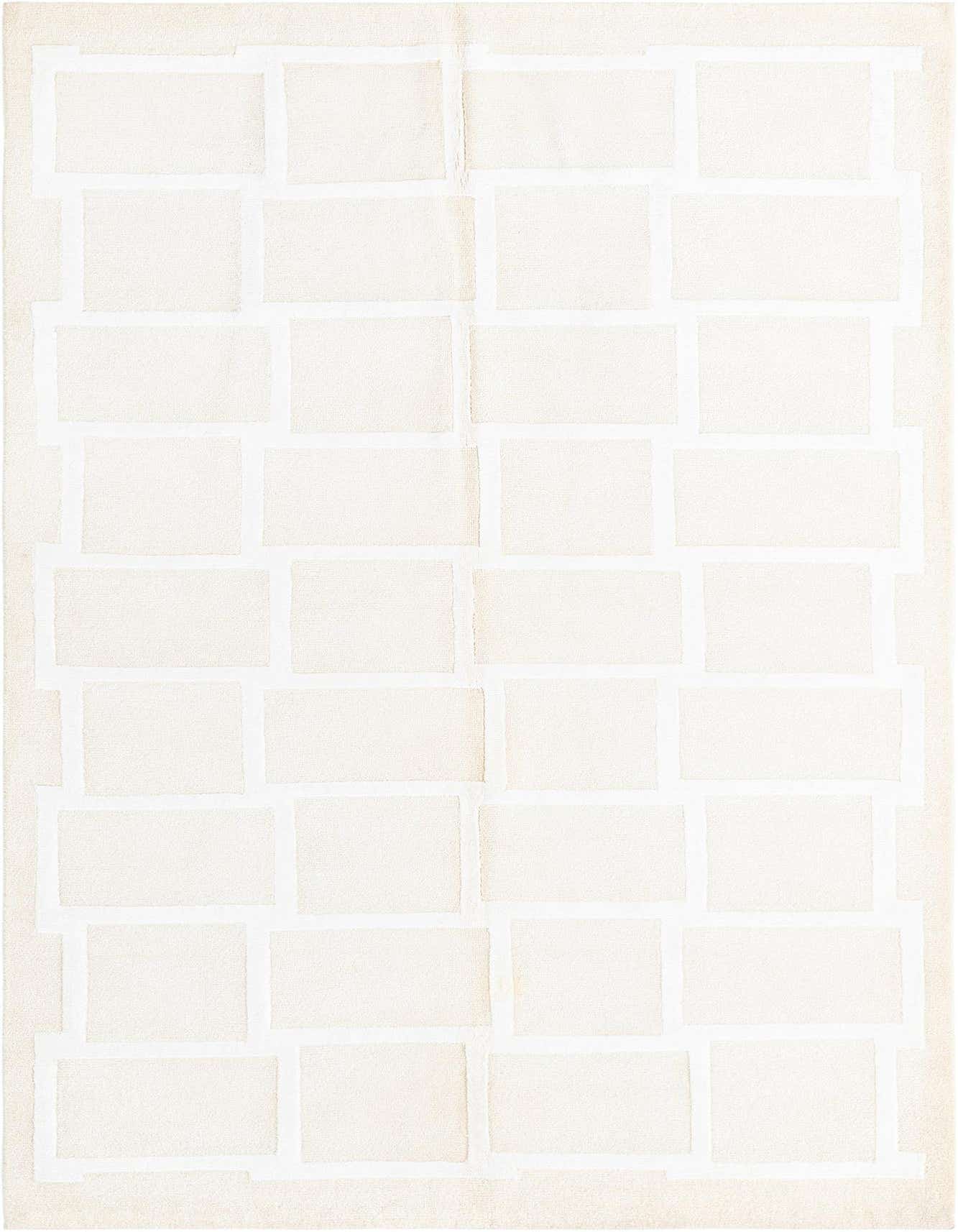 A 3x5 rectangular Darya rug in shades of brown and ivory, featuring a modern Persian-inspired geometric block pattern.