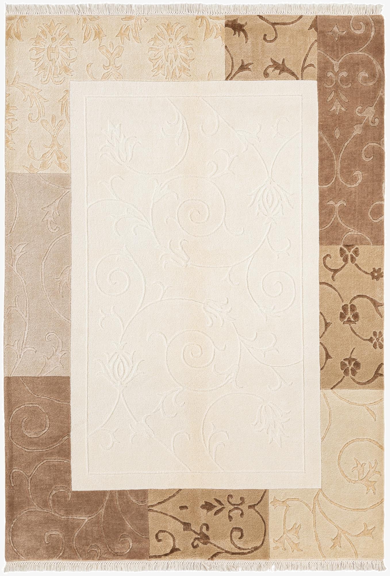  4' 7 x 6' 9  Hand Knotted Darya Wool Rug