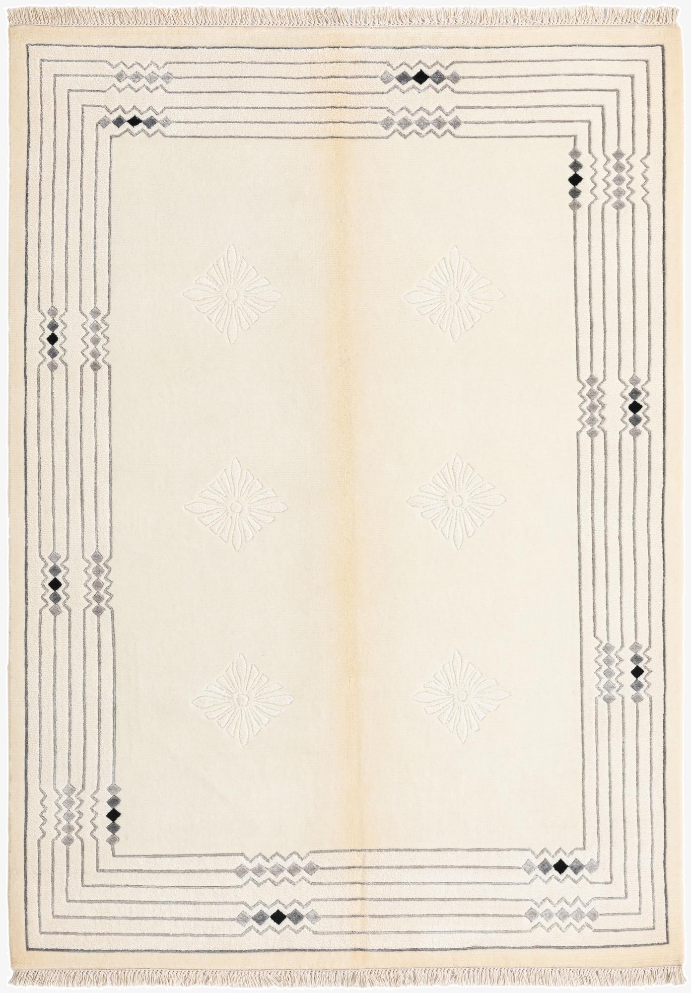  4' 8 x 6' 9  Hand Knotted Darya Wool Rug