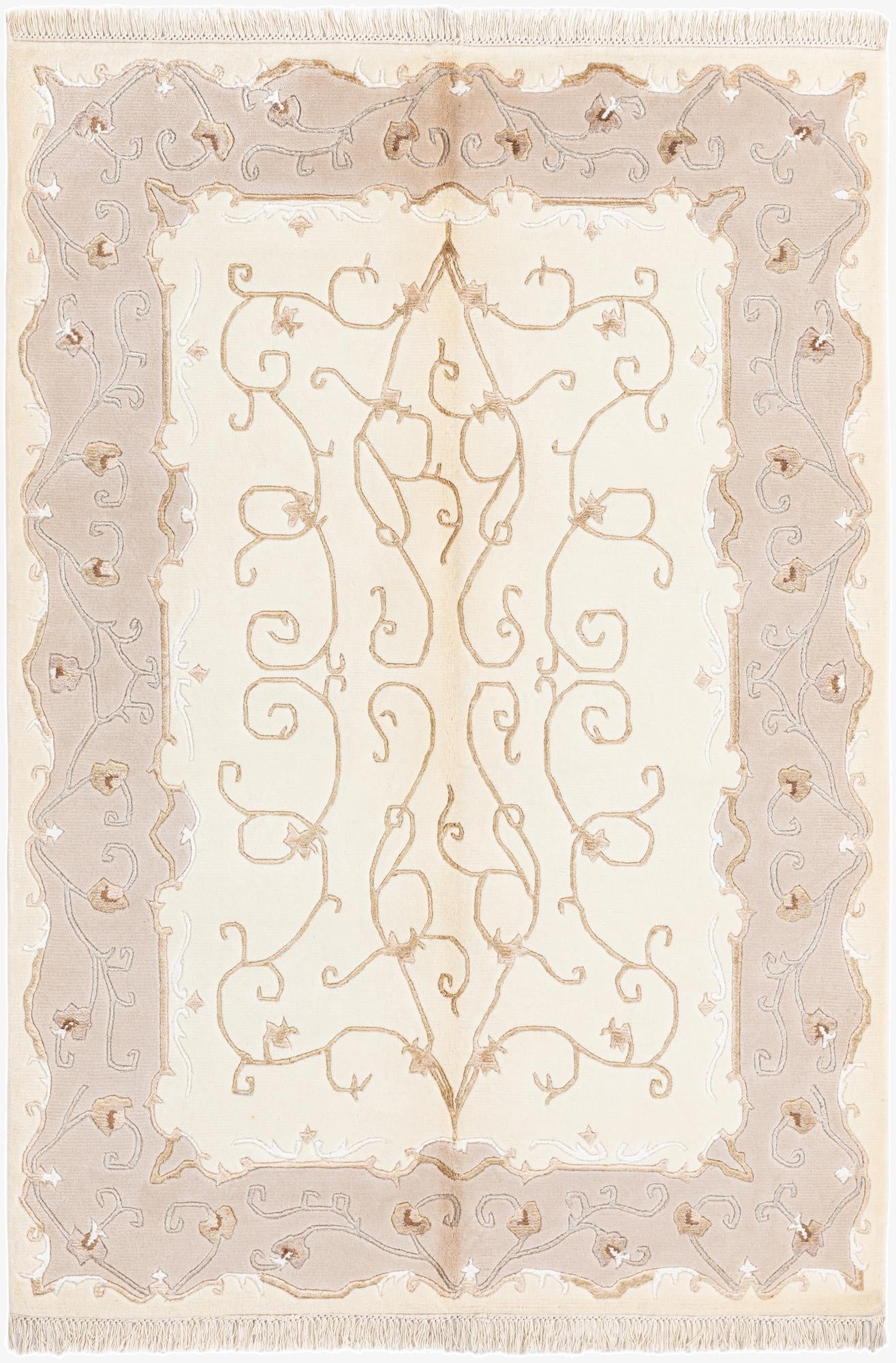  4' 1 x 5' 11  Hand Knotted Darya Wool Rug