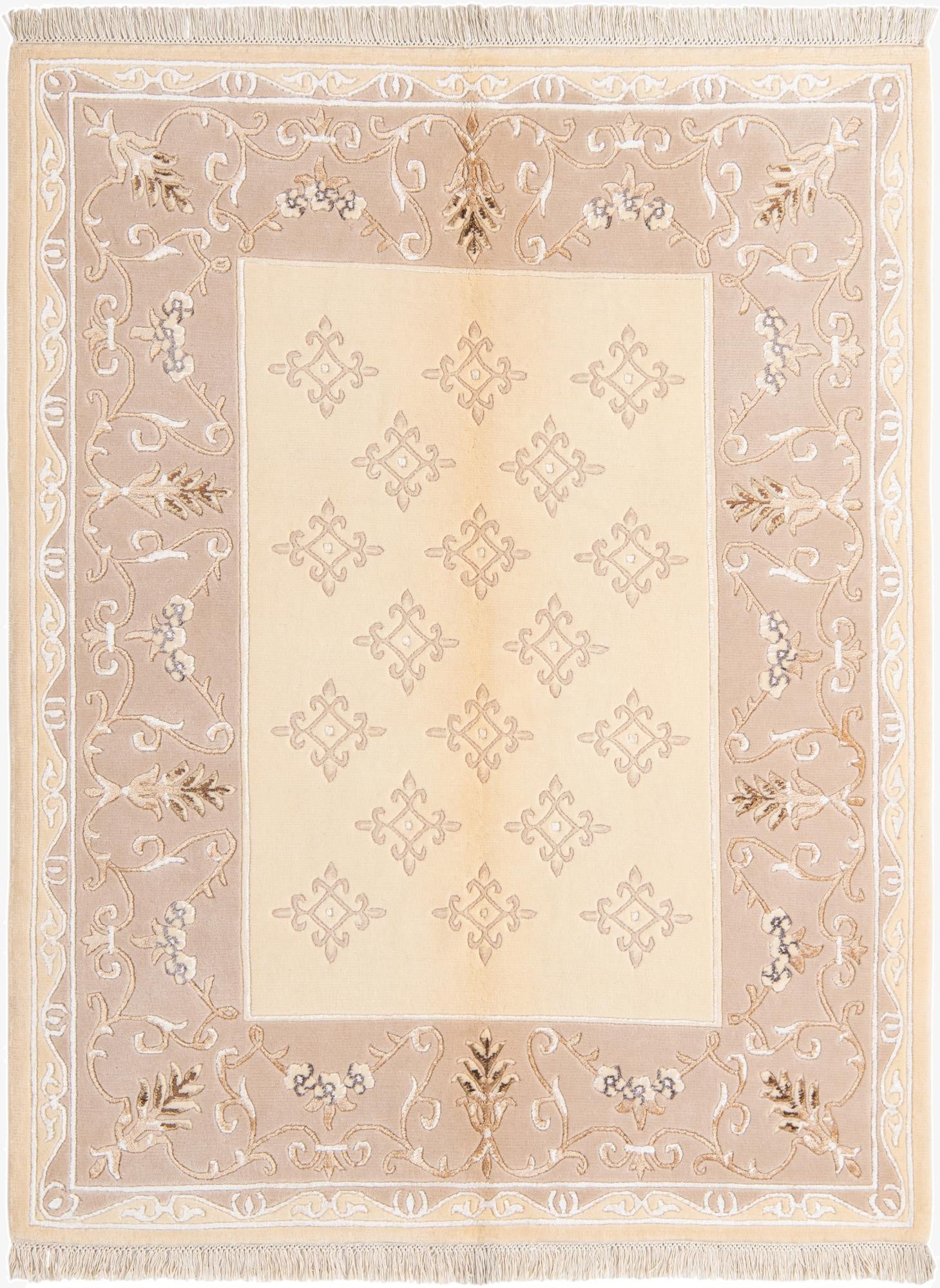  4' 11 x 6' 5  Hand Knotted Darya Wool Rug