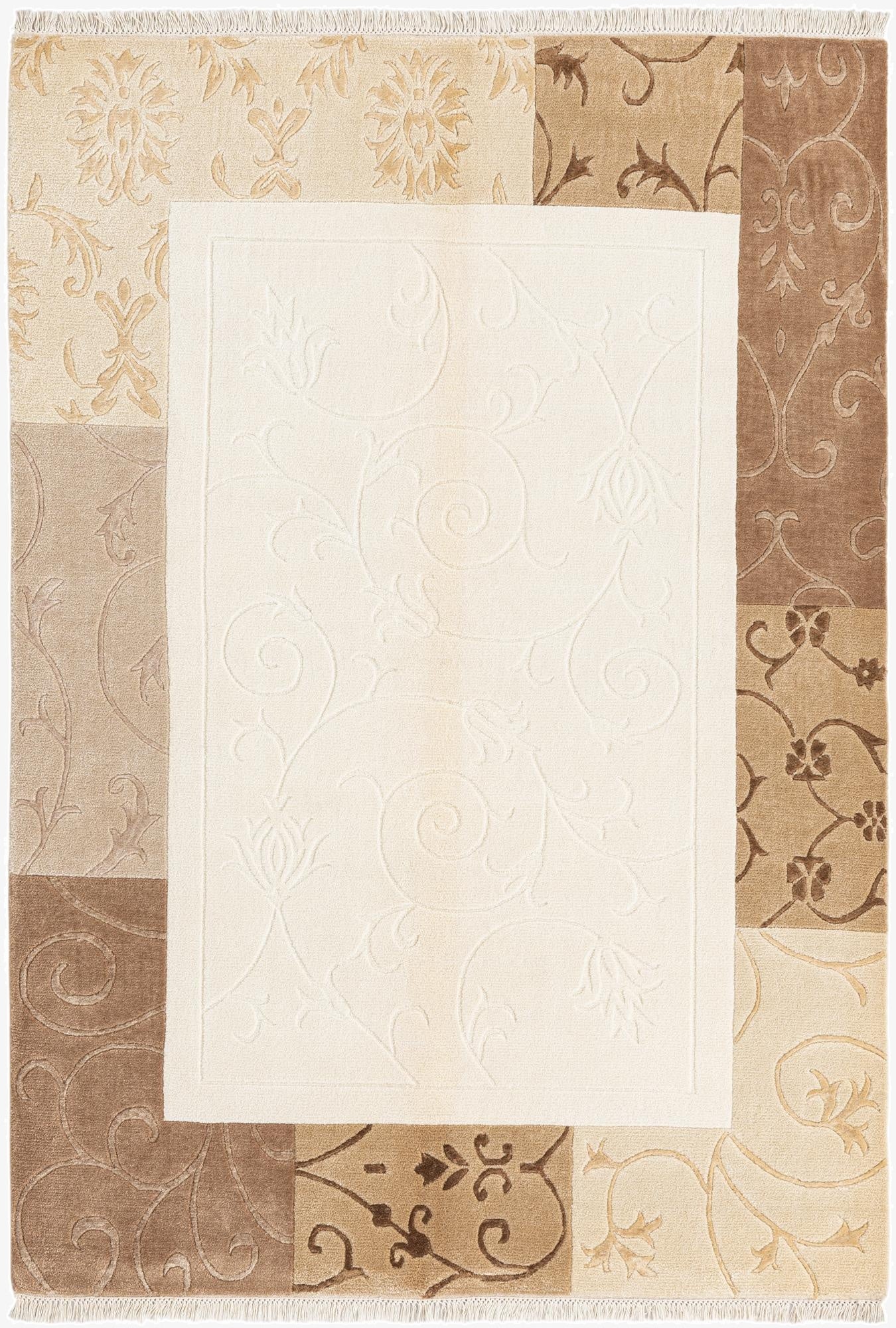  4' 7 x 6' 8  Hand Knotted Darya Wool Rug