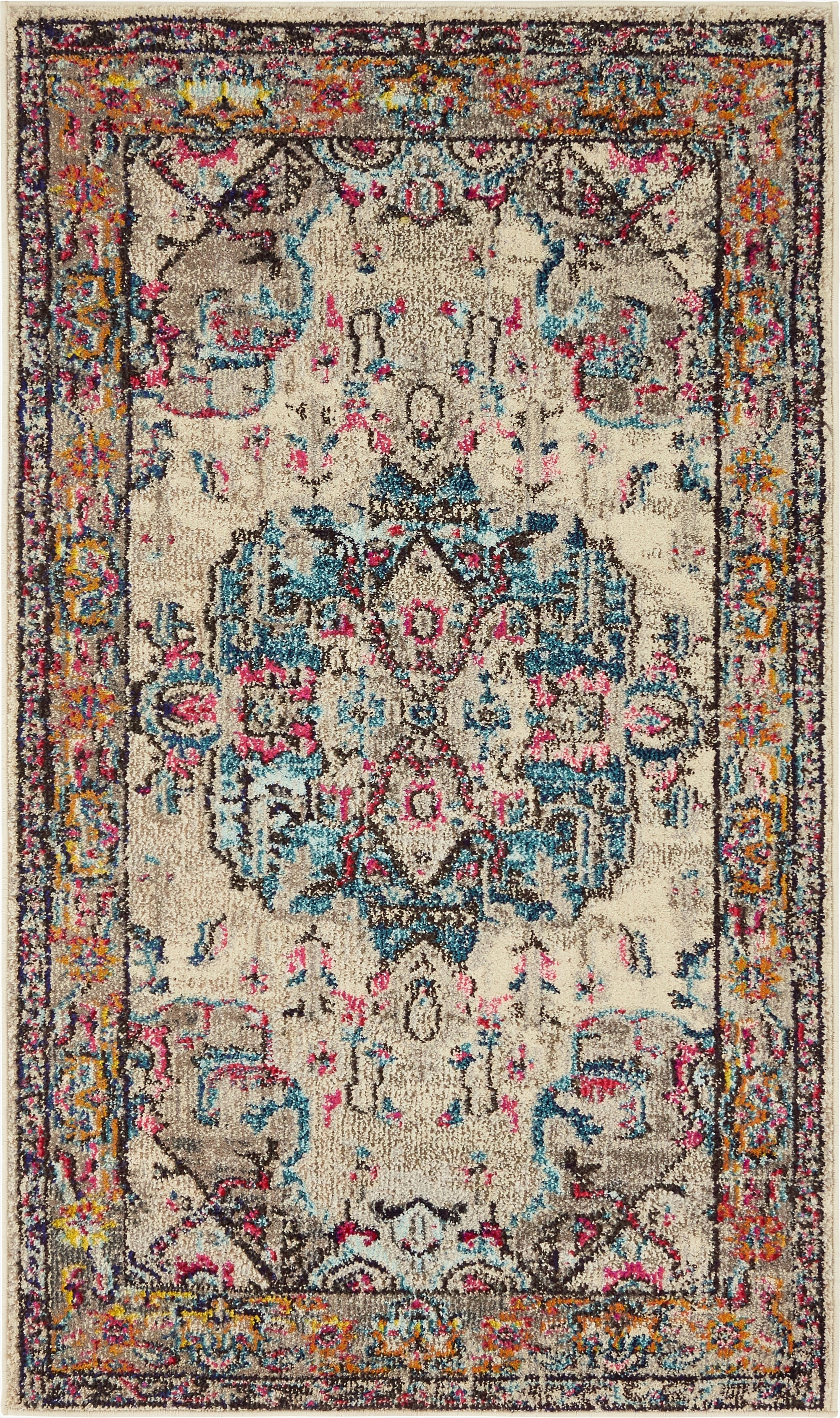  3' 3 x 5' 3  Washable Fleur Rug