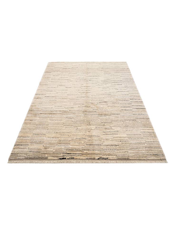 Detail image of  4' 10 x 6'  Hand Knotted Gabbeh Wool Rug