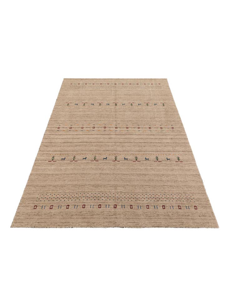 Detail image of  6' 6 x 9' 10  Hand Knotted Gabbeh Wool Rug