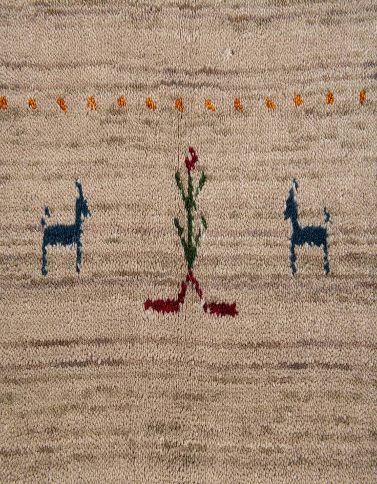 Detail image of  6' 6 x 9' 10  Hand Knotted Gabbeh Wool Rug