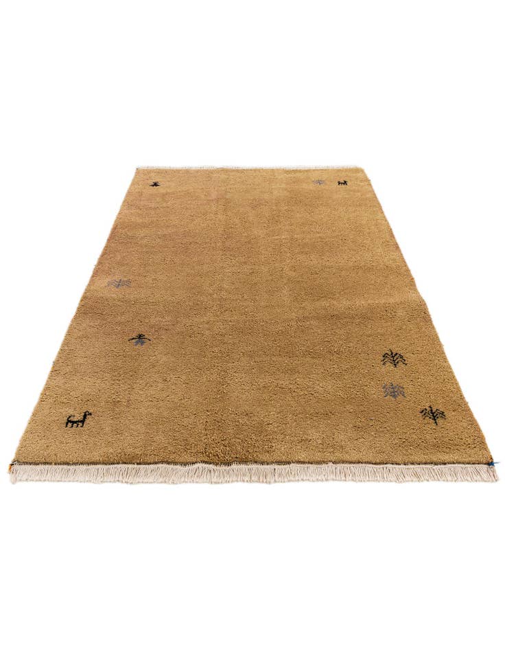 Detail image of  4' 3 x 6' 3  Hand Knotted Gabbeh Wool Rug