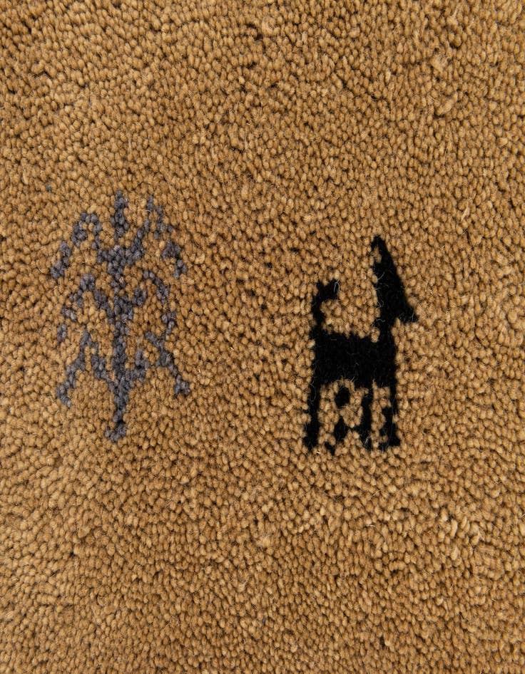 Detail image of  4' 3 x 6' 3  Hand Knotted Gabbeh Wool Rug