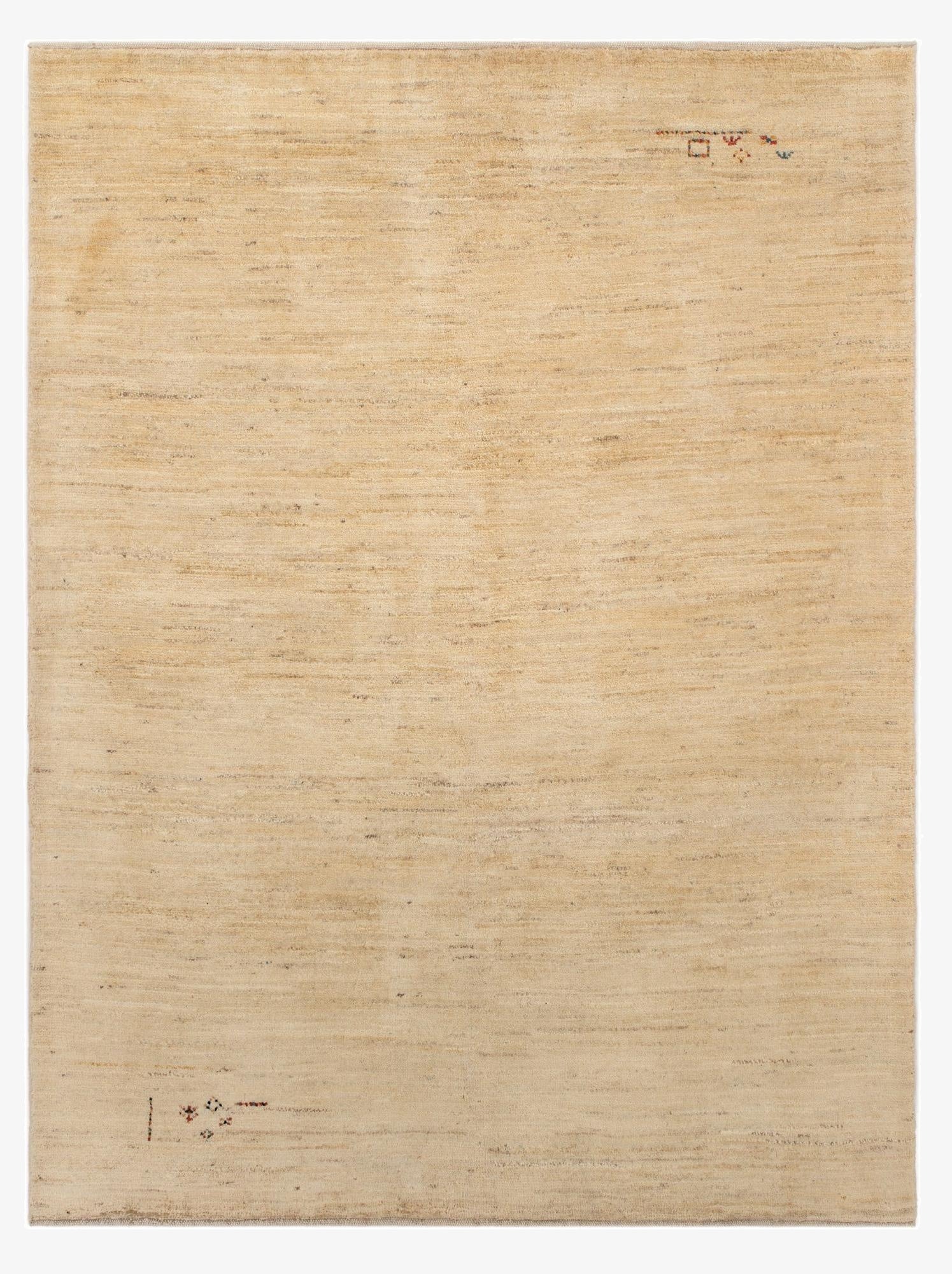  4' 11 x 6' 6  Hand Knotted Gabbeh Persian Wool Rug