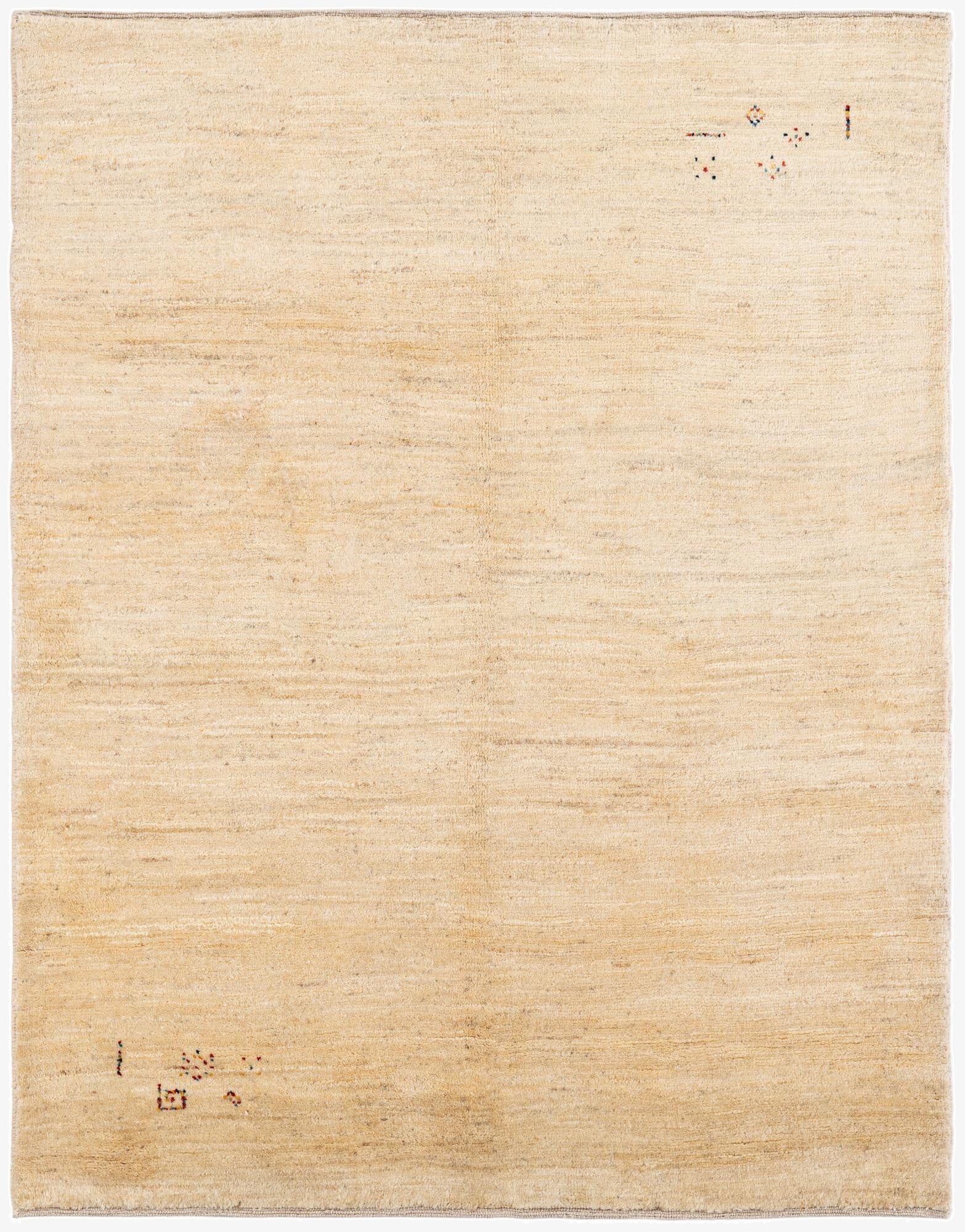  4' 10 x 6' 2  Hand Knotted Gabbeh Shouli Persian Wool Rug