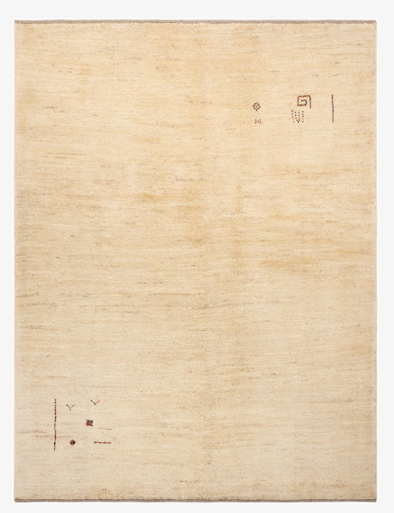  4' 8 x 6' 2  Hand Knotted Gabbeh Shouli Persian Wool Rug