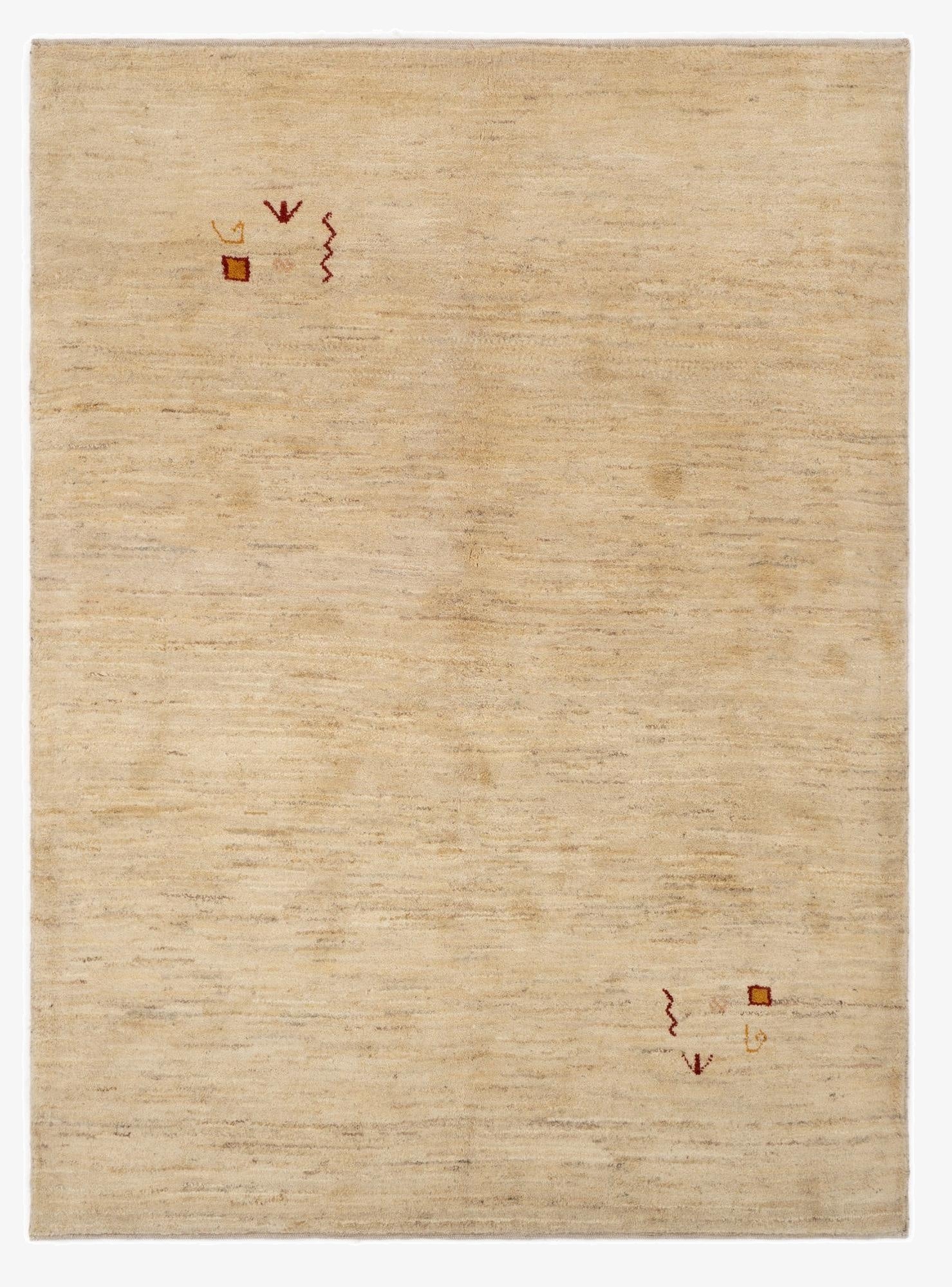  4' 11 x 6' 9  Hand Knotted Gabbeh Shouli Persian Wool Rug