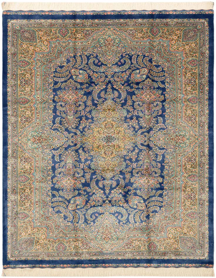 Detail image of  4' 9 x 7' 5 Ghom Design Rug