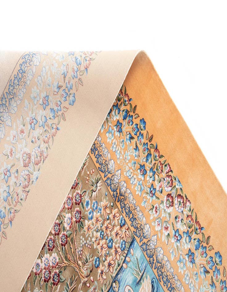 Detail image of  4' 11 x 7' 5 Ghom Design Rug