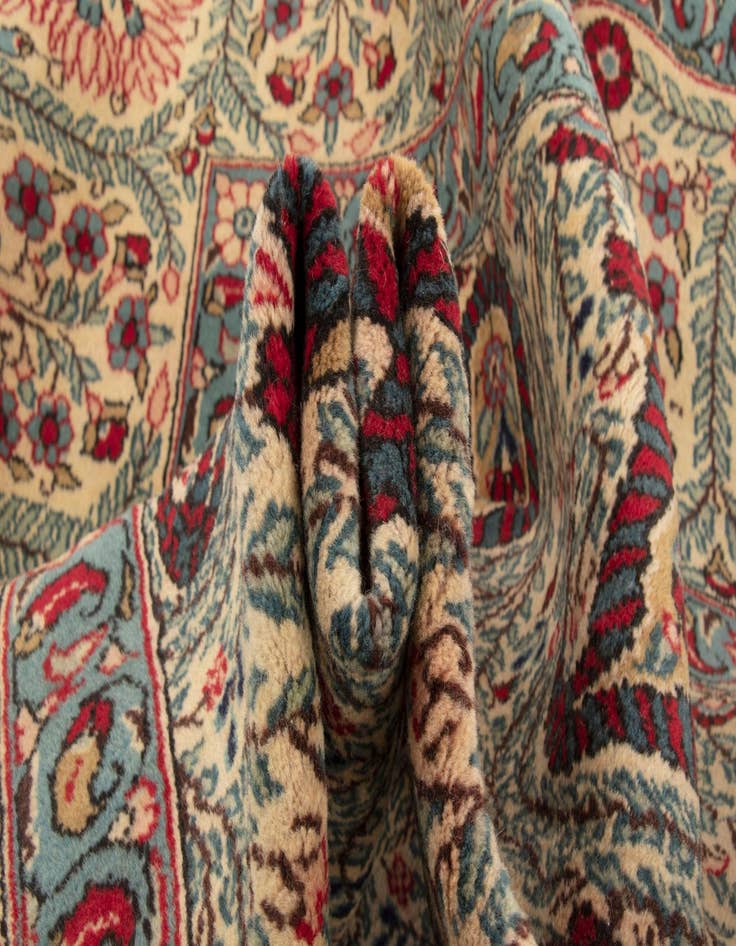 Detail image of  9' 6 x 13' 11  Hand Knotted Ghom Persian Wool Rug