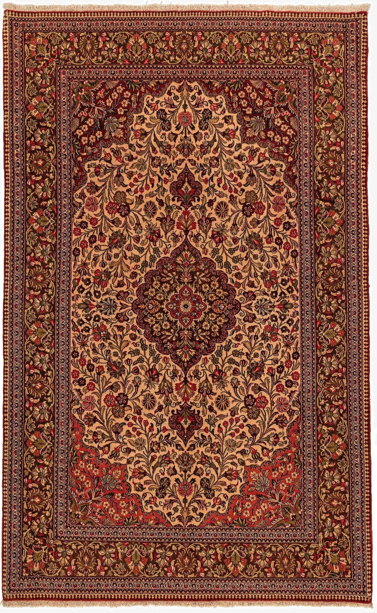  4' 7 x 7' 3 Ghom Rug