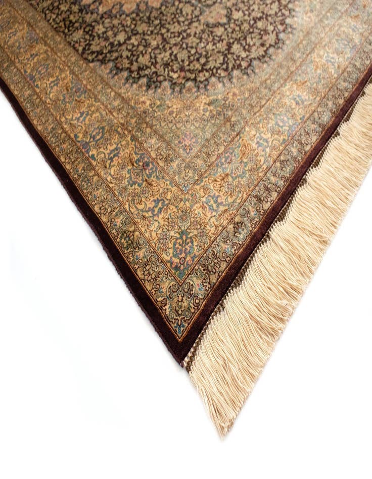 Detail image of  3' 4 x 5' Ghom Silk Rug