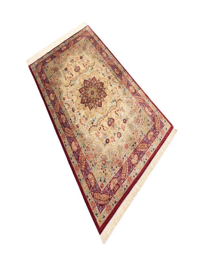 Detail image of  3' 3 x 4' 11 Ghom Silk Rug