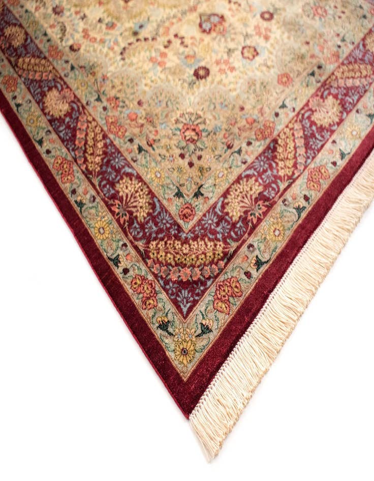 Detail image of  3' 3 x 4' 11 Ghom Silk Rug