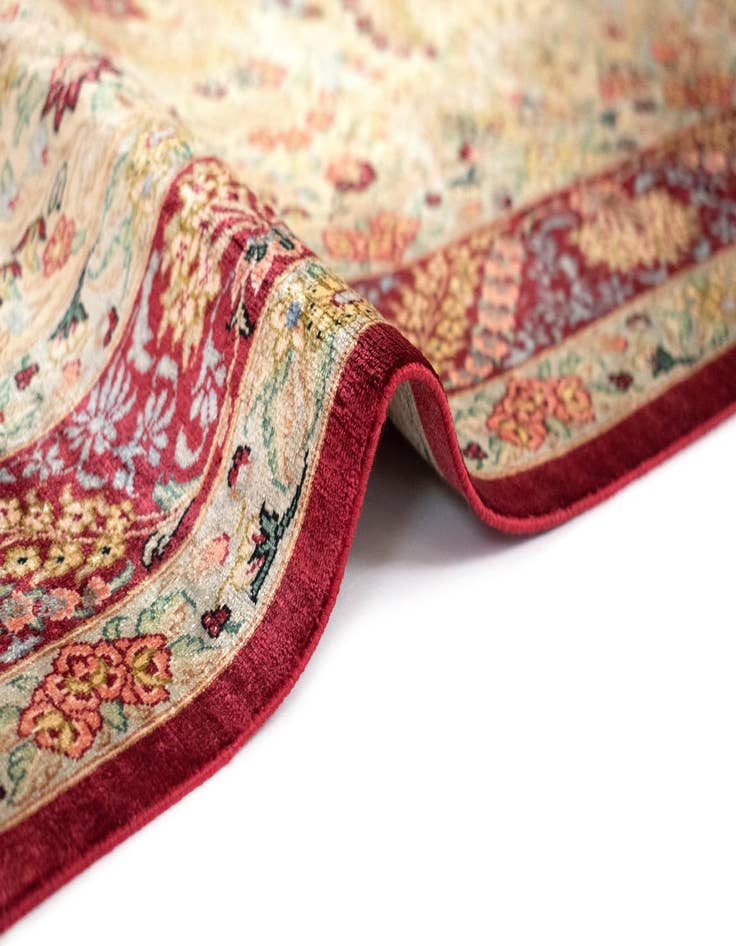 Detail image of  3' 3 x 4' 11 Ghom Silk Rug