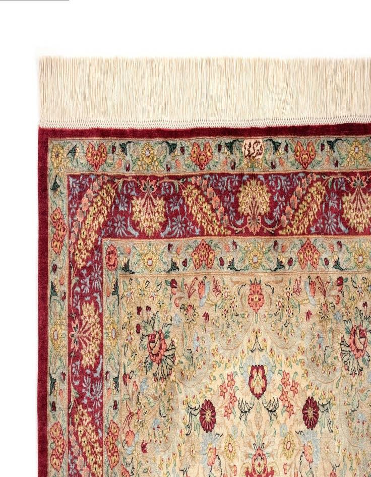 Detail image of  3' 3 x 4' 11 Ghom Silk Rug