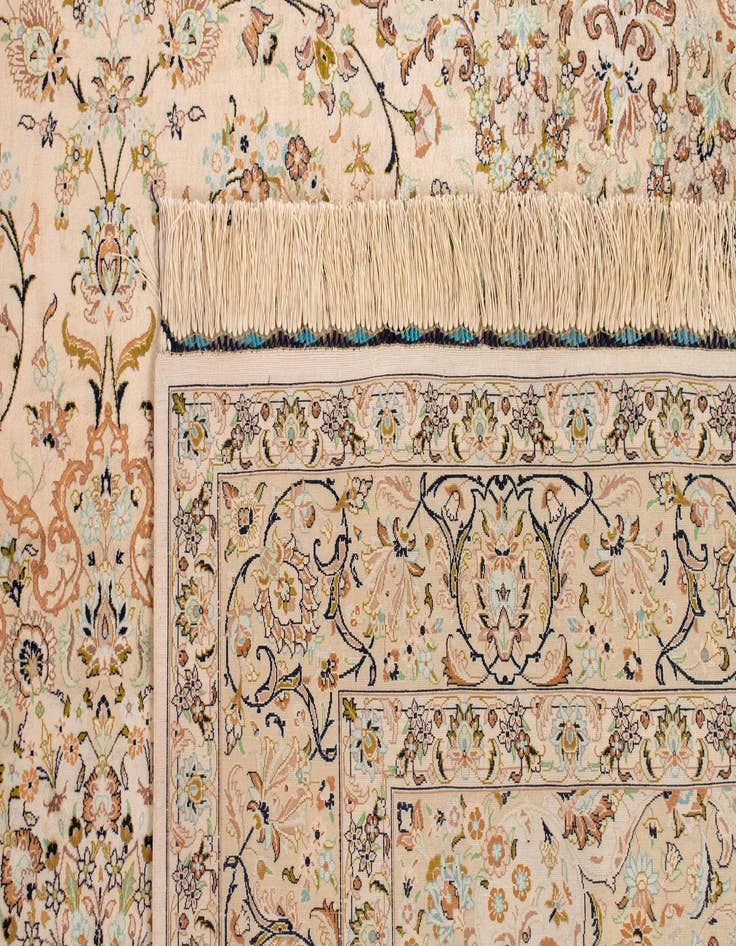 Detail image of  6' 6 x 9' 10 Ghom Silk Rug