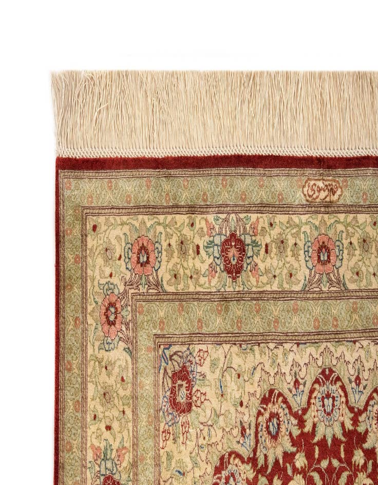 Detail image of  3' 3 x 4' 11 Ghom Silk Rug