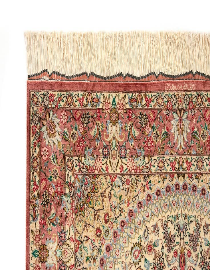 Detail image of  3' 3 x 4' 9 Ghom Silk Rug