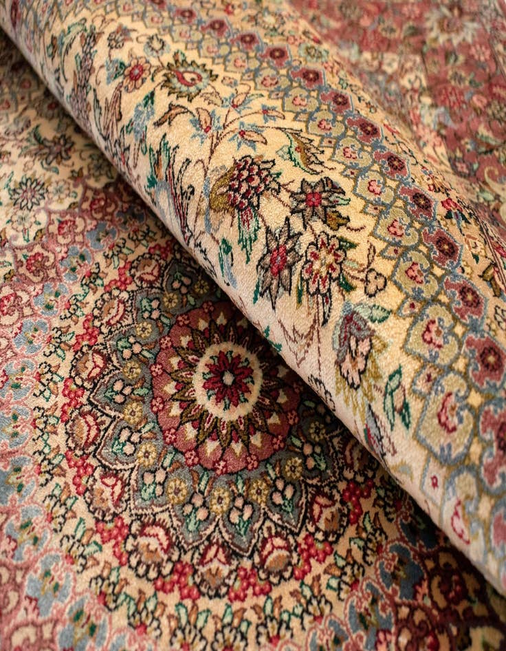 Detail image of  3' 3 x 4' 9 Ghom Silk Rug