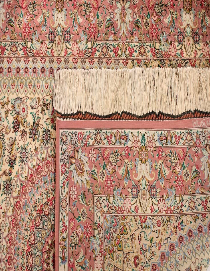 Detail image of  3' 3 x 4' 9 Ghom Silk Rug