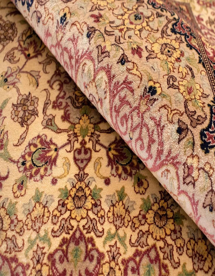 Detail image of  4' 2 x 6' 6 Ghom Silk Rug