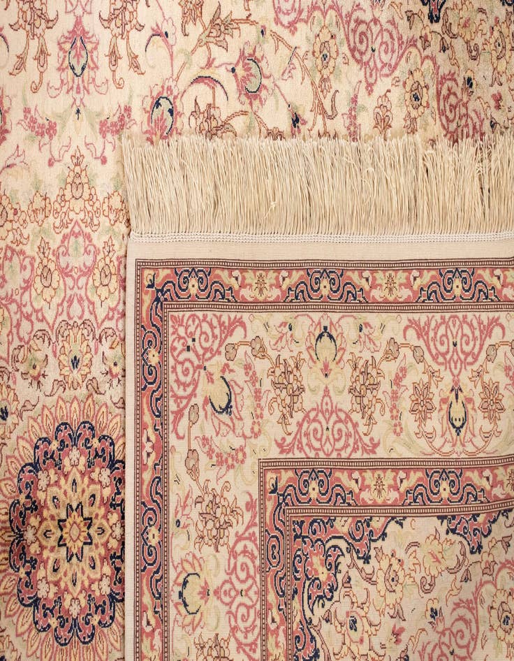 Detail image of  4' 2 x 6' 6 Ghom Silk Rug