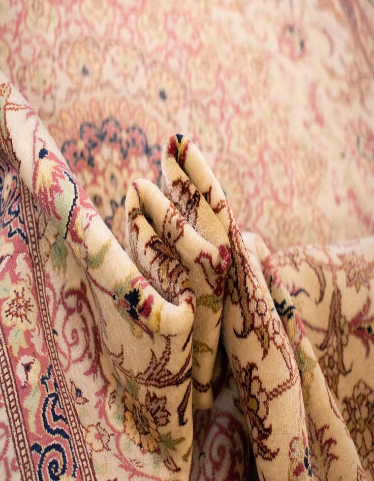 Detail image of  4' 2 x 6' 6 Ghom Silk Rug