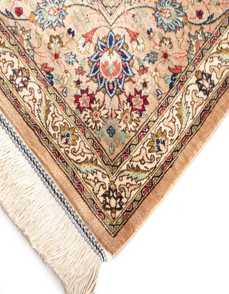 Detail image of  4' 2 x 6' 6 Ghom Silk Rug