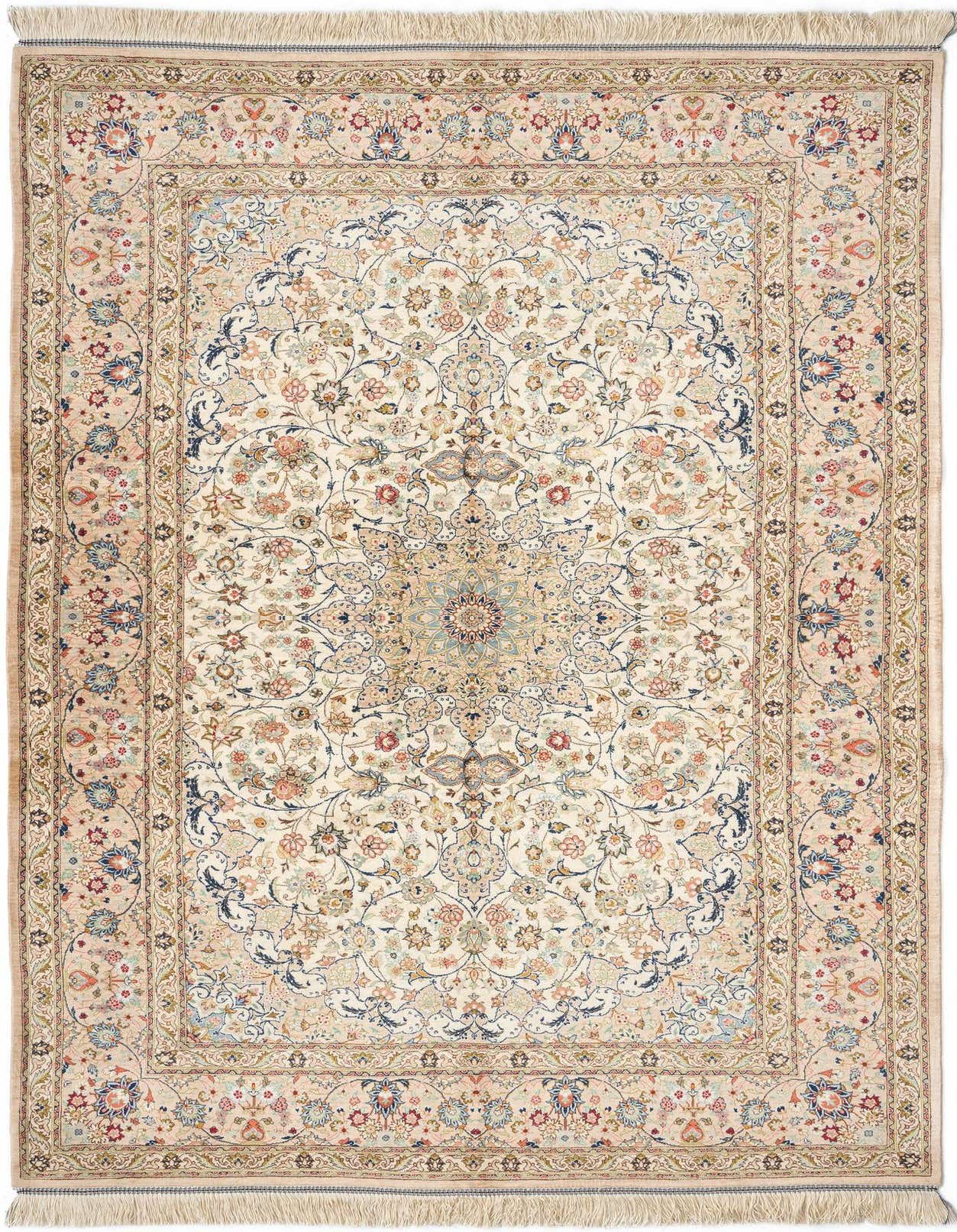 Primary image  4' 2 x 6' 6 Ghom Silk Rug